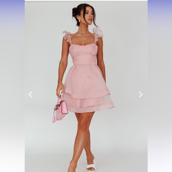 SOLD Pink Ruffle Mini Dress - Picture 6 of 10